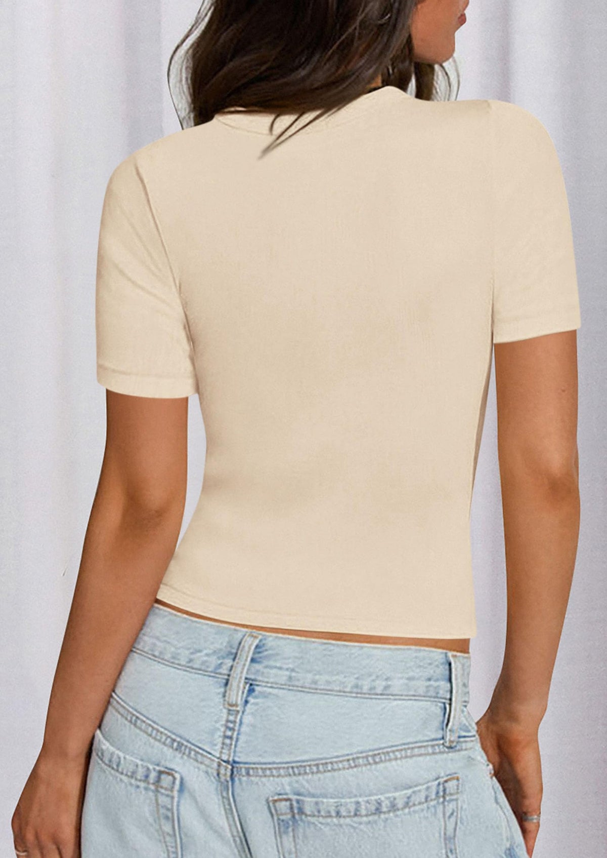 PRETTYGARDEN Women Summer Crew Neck Short Sleeve Tops Ribbed Knit Slim Fit Fashion Basic Tee Shirts Casual Going Out Top PRETTYGARDEN