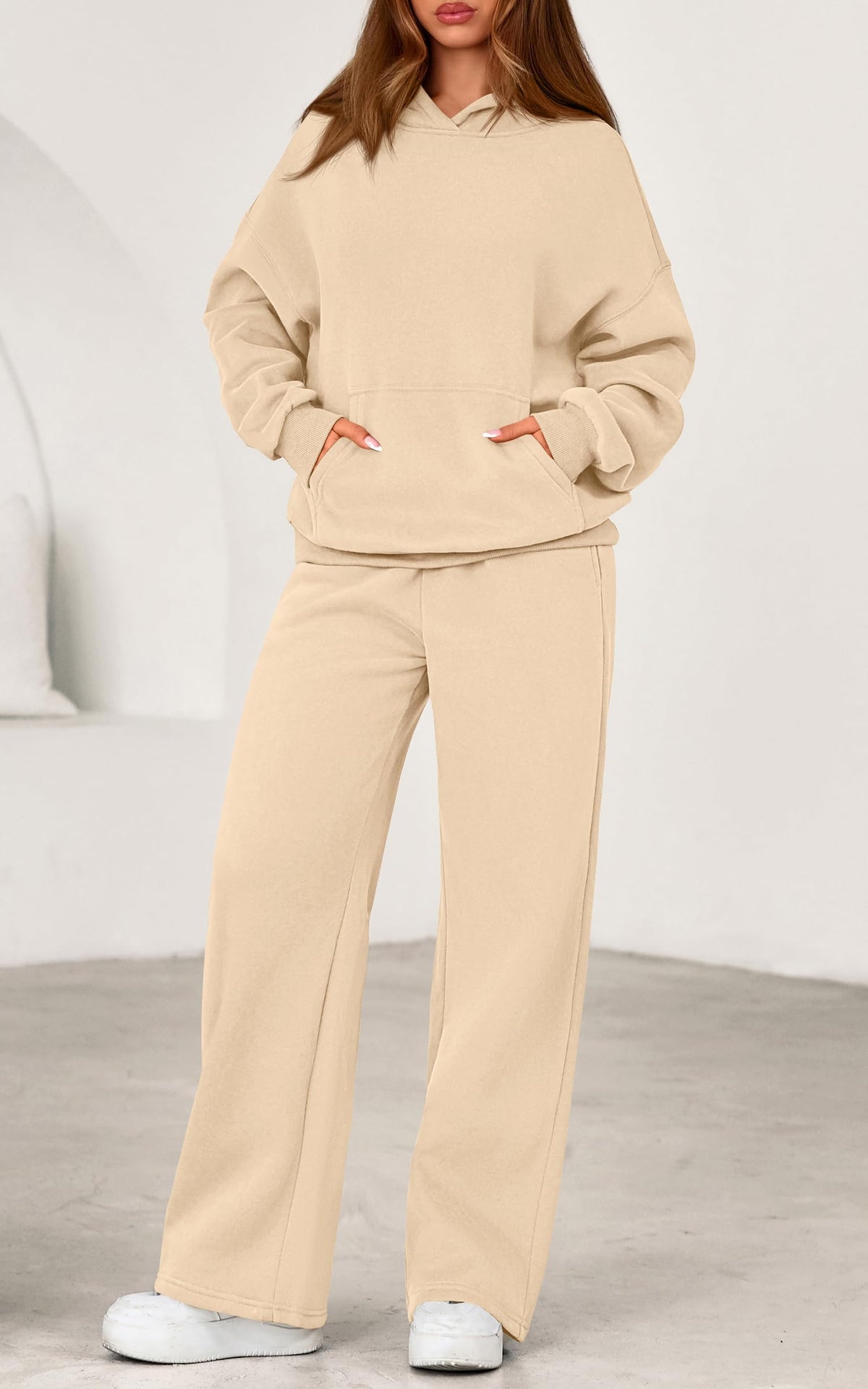 PRETTYGARDEN Women's 2 Piece Outfits Fall Sweatsuits Oversized Hoodies Wide Leg Sweatpants Tracksuits Lounge Matching Sets PRETTYGARDEN