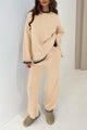 2 Piece Knitted Casual Long Sleeve Pullover Wide Leg Pant Set