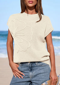 PRETTYGARDEN Women's Spring Sweater Vest Trendy Flower Knit Short Sleeve Cute Pullover Tank Tops Summer Fashion Clothing PRETTYGARDEN