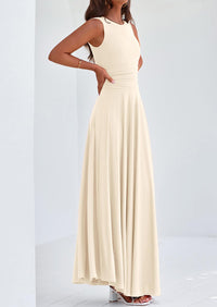 PRETTYGARDEN Womens Spring Dresses Casual Sleeveless Crewneck Aline Maxi Dress Stretch Tank Flowy Long Dresses