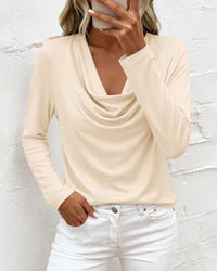 PRETTYGARDEN Womens Spring Tops Dressy Cowl Neck Long Sleeve Shirts Loose Business Casual Blouses Teacher Tunic Top PRETTYGARDEN