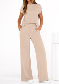 PRETTYGARDEN Womens 2 Piece Outfits Casual Cap Sleeve Lounge Set Summer Tracksuits Matching Sets Beach Fashion Travel Clothes PRETTYGARDEN