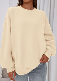 PRETTYGARDEN Sweatshirts for Women Oversized Crewneck Fleece Pullover Long Sleeve Tops Comfy Fall Winter Fashion Outfits