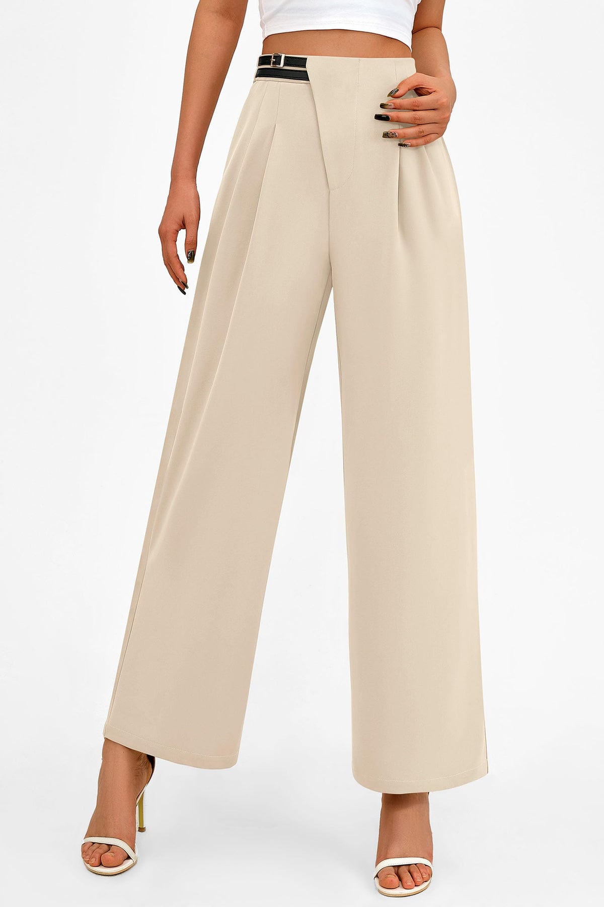 Women's Wide Leg Pants Dressy High Waisted Business Casual Work Office Suit Palazzo Pant Trousers