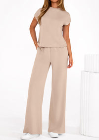 PRETTYGARDEN Womens 2 Piece Outfits Casual Cap Sleeve Lounge Set Summer Tracksuits Matching Sets Beach Fashion Travel Clothes PRETTYGARDEN