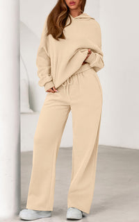 PRETTYGARDEN Women's 2 Piece Outfits Fall Sweatsuits Oversized Hoodies Wide Leg Sweatpants Tracksuits Lounge Matching Sets PRETTYGARDEN