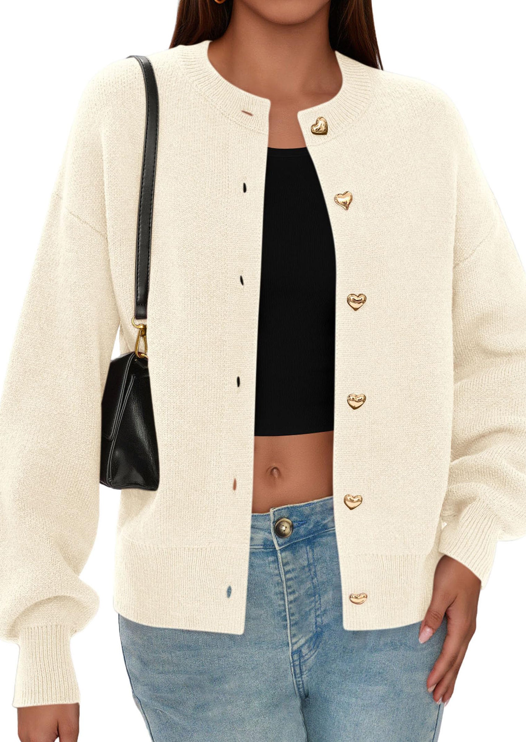 PRETTYGARDEN Cardigan Sweaters for Women Trendy Long Sleeve Open Front Button Down Jacket Fall Clothes Winter Coats