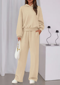 PRETTYGARDEN Womens Sweatsuits 2 Piece Set Casual Winter Long Sleeve Hoodie Loose Wide Leg Sweatpants Fall Tracksuit