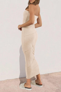 Ribbed Strapless Tube Y2K Maxi Bodycon Dresses