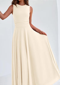 PRETTYGARDEN Womens Spring Dresses Casual Sleeveless Crewneck Aline Maxi Dress Stretch Tank Flowy Long Dresses