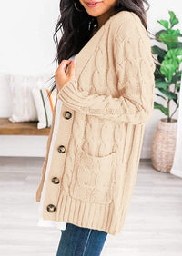 PRETTYGARDEN Women's Open Front Cardigan Sweaters Fall Fashion Button Down Cable Knit Chunky Winter Outerwear Coats