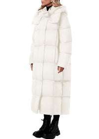 PRETTYGARDEN Women's Winter Long Puffer Coats Hooded Zip Up Casual Thickened Down Jackets Trendy Warm Clothes Outerwear