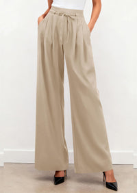 PRETTYGARDEN Women Wide Leg Pants Business Casual Elastic Waist Work Trousers Dressy Pants with Pockets PRETTYGARDEN