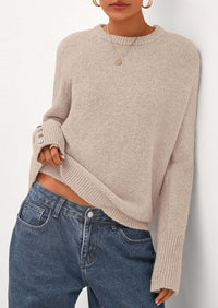 PRETTYGARDEN Womens Sweaters Fall Fashion Casual Crewneck Pullover Button Long Sleeve Cute Knit Tops Winter Clothes