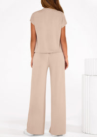 PRETTYGARDEN Womens 2 Piece Outfits Casual Cap Sleeve Lounge Set Summer Tracksuits Matching Sets Beach Fashion Travel Clothes PRETTYGARDEN