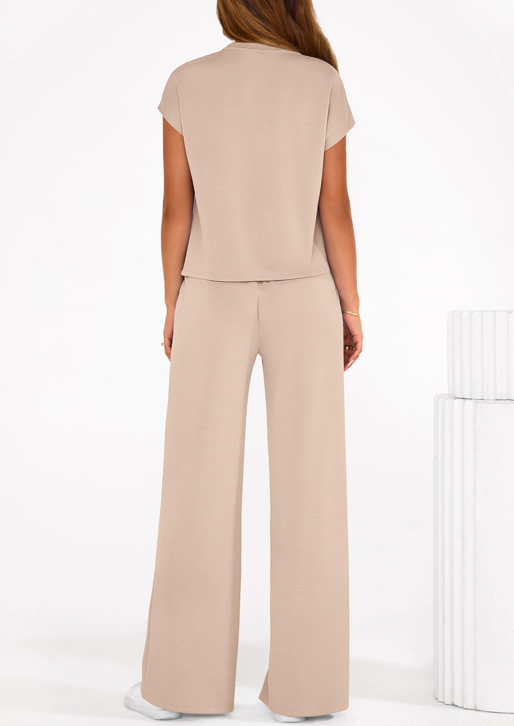 PRETTYGARDEN Womens 2 Piece Outfits Casual Cap Sleeve Lounge Set Summer Tracksuits Matching Sets Beach Fashion Travel Clothes PRETTYGARDEN