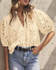 Hollow Out Lace Embroidered Blouse