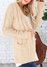 PRETTYGARDEN Women's Open Front Cardigan Sweaters Fall Fashion Button Down Cable Knit Chunky Winter Outerwear Coats