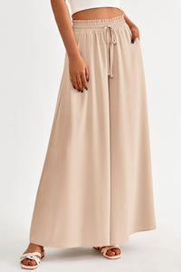 Wide Leg High Waisted Flowy Pockets Palazzo Pants