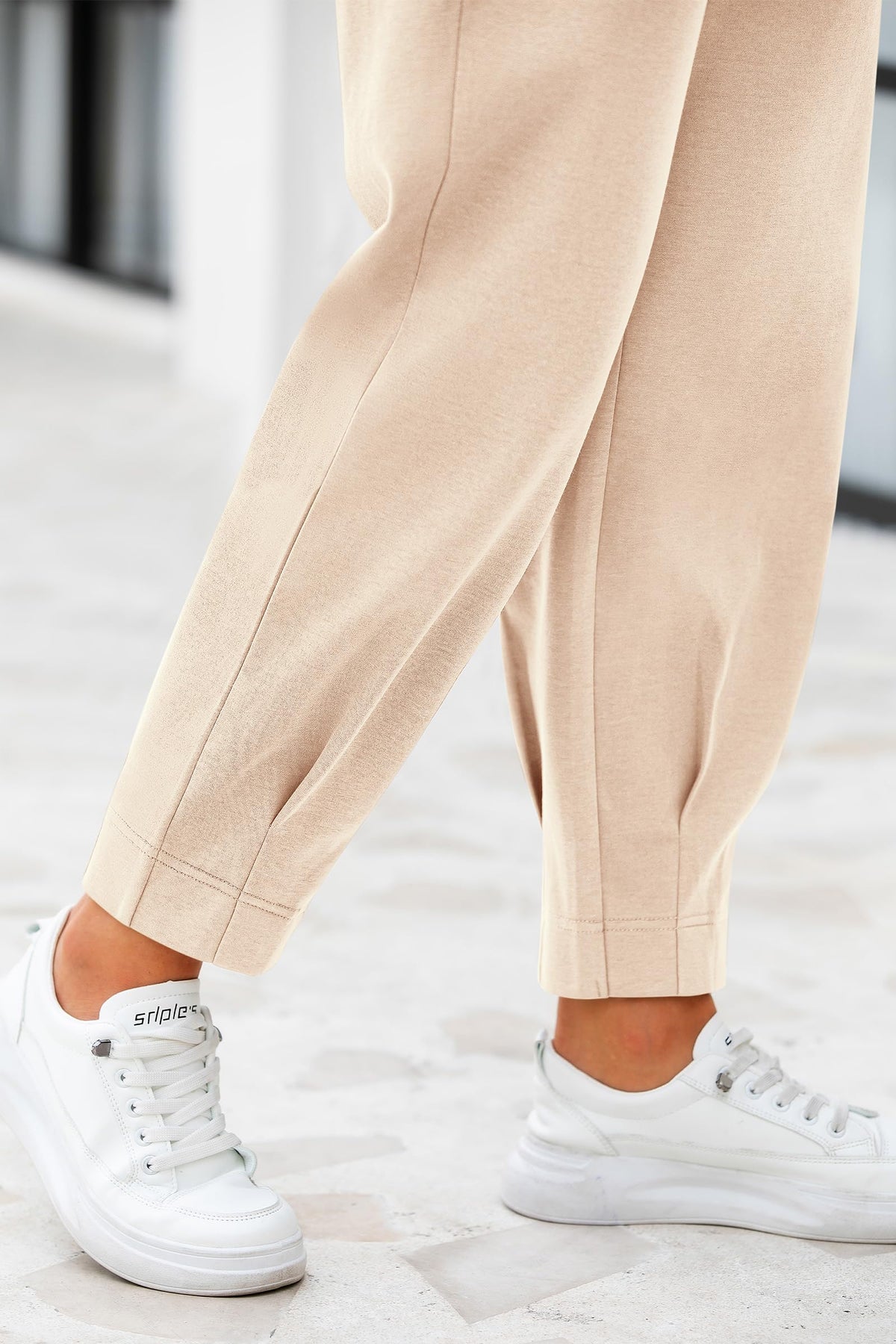 Summer High Waisted Ankle Length Trouser Slacks With Pockets