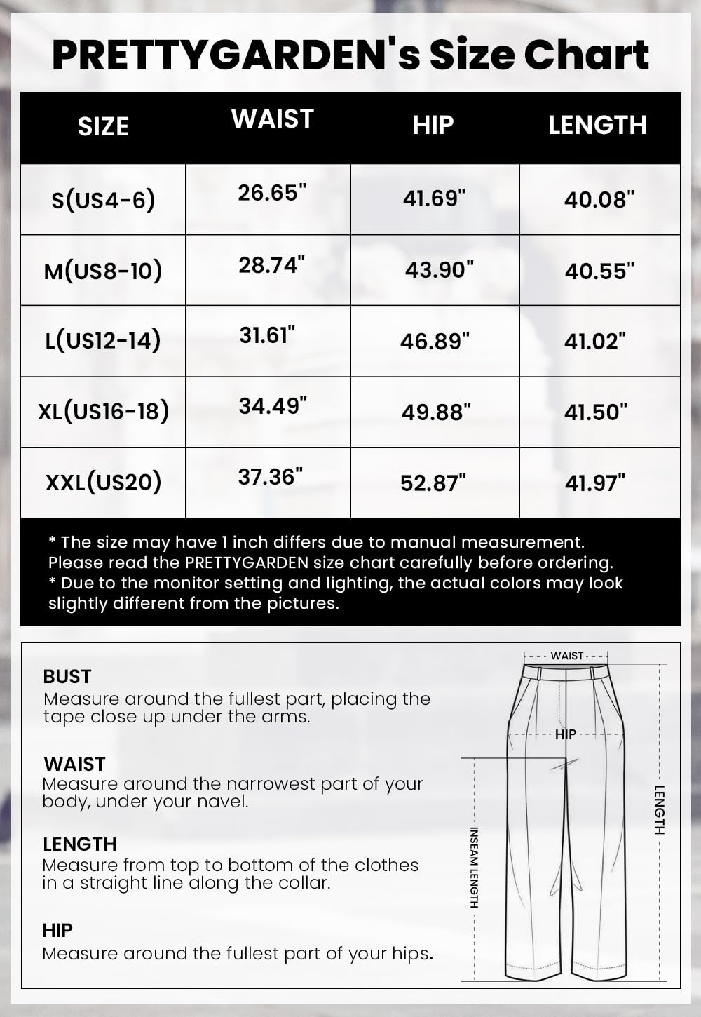 PRETTYGARDEN Wide Leg Pants for Women Trendy Fall High Waisted Business Casual Outfits Work Pant Trousers