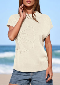 PRETTYGARDEN Women's Spring Sweater Vest Trendy Flower Knit Short Sleeve Cute Pullover Tank Tops Summer Fashion Clothing PRETTYGARDEN