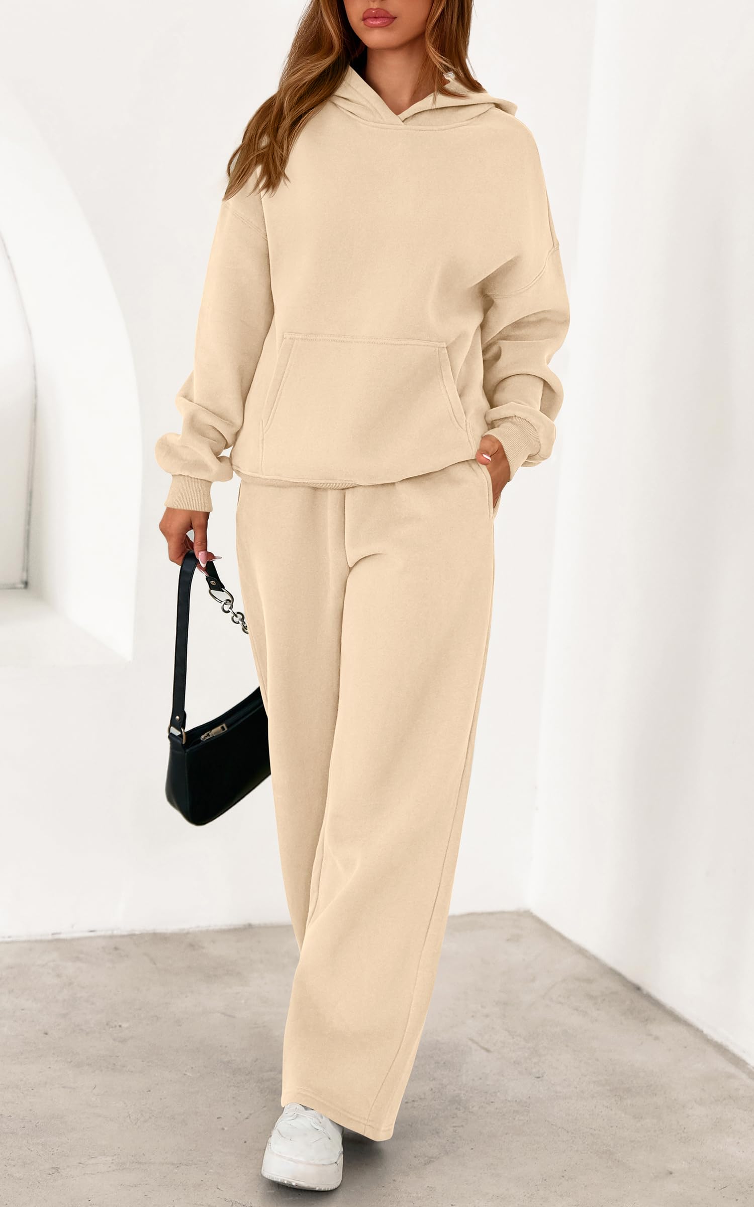 PRETTYGARDEN Women's 2 Piece Outfits Fall Sweatsuits Oversized Hoodies Wide Leg Sweatpants Tracksuits Lounge Matching Sets PRETTYGARDEN