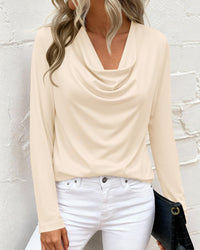 PRETTYGARDEN Womens Spring Tops Dressy Cowl Neck Long Sleeve Shirts Loose Business Casual Blouses Teacher Tunic Top PRETTYGARDEN