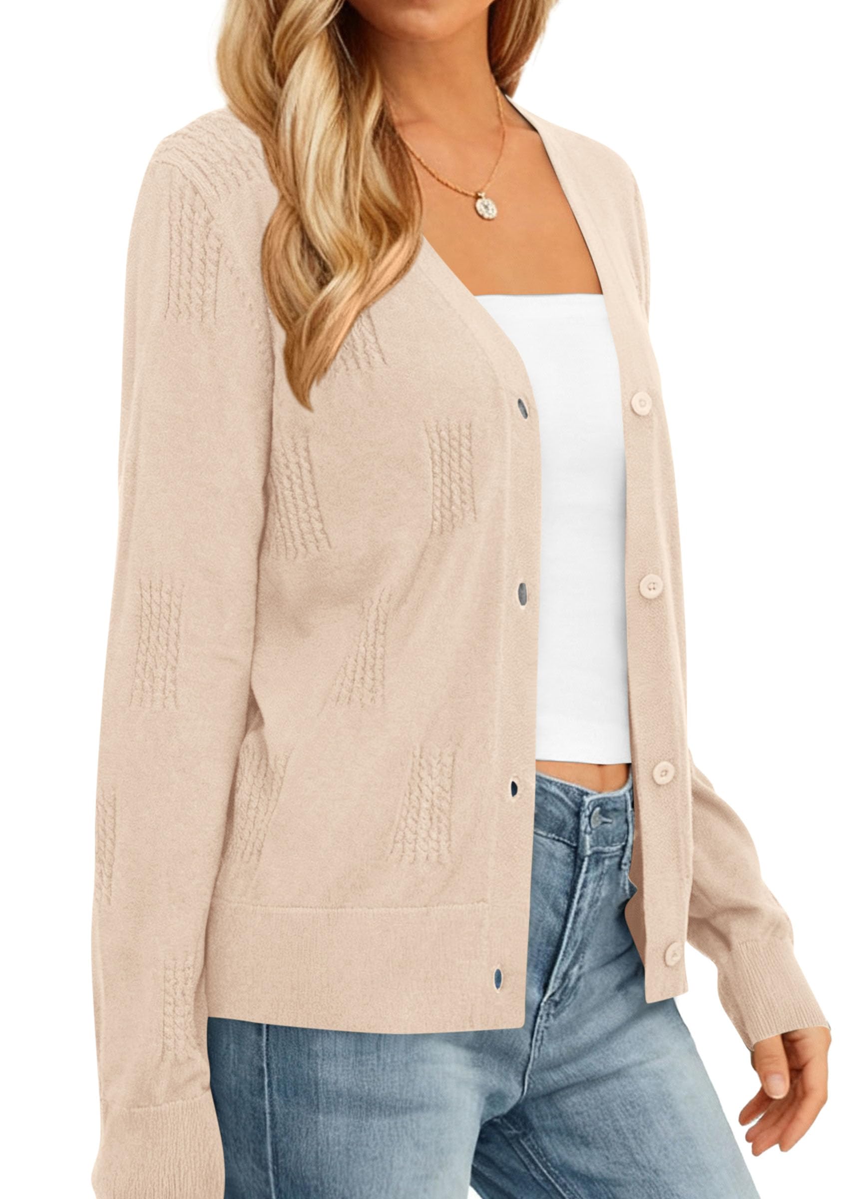 PRETTYGARDEN Women's Soft Winter Cardigan Sweaters Lightweight Knit Button Up Shrug Fall Sweater Tops PRETTYGARDEN