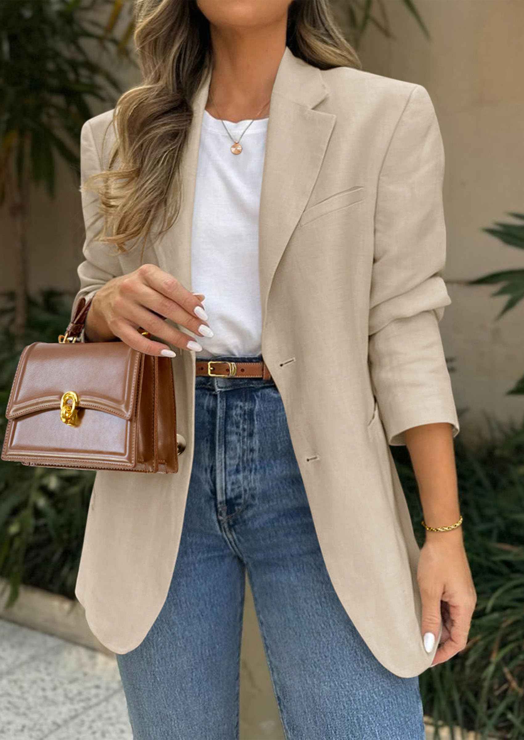 PRETTYGARDEN Blazers for Women Business Casual Long Sleeve Lapel Open Front Suit Jacket Work Blazer with Pockets