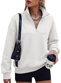 PRETTYGARDEN Women's Quarter Zip Fleece Pullover Sweatshirts | Oversized Half Zip Sweatshirt with Collar, Fleece Jacket, Trendy Long Sleeve Pullover Tops, Y2k Fashion Fall Outfits 2026