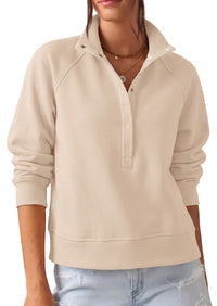 PRETTYGARDEN Women's Fall Trendy Oversized Sweatshirts | Comfy Ribbed Fabric, Raglan Long Sleeve Collared; Button Up Henley Pullover Blouse, Casual Workout Tops, Y2K Fashion Clothing
