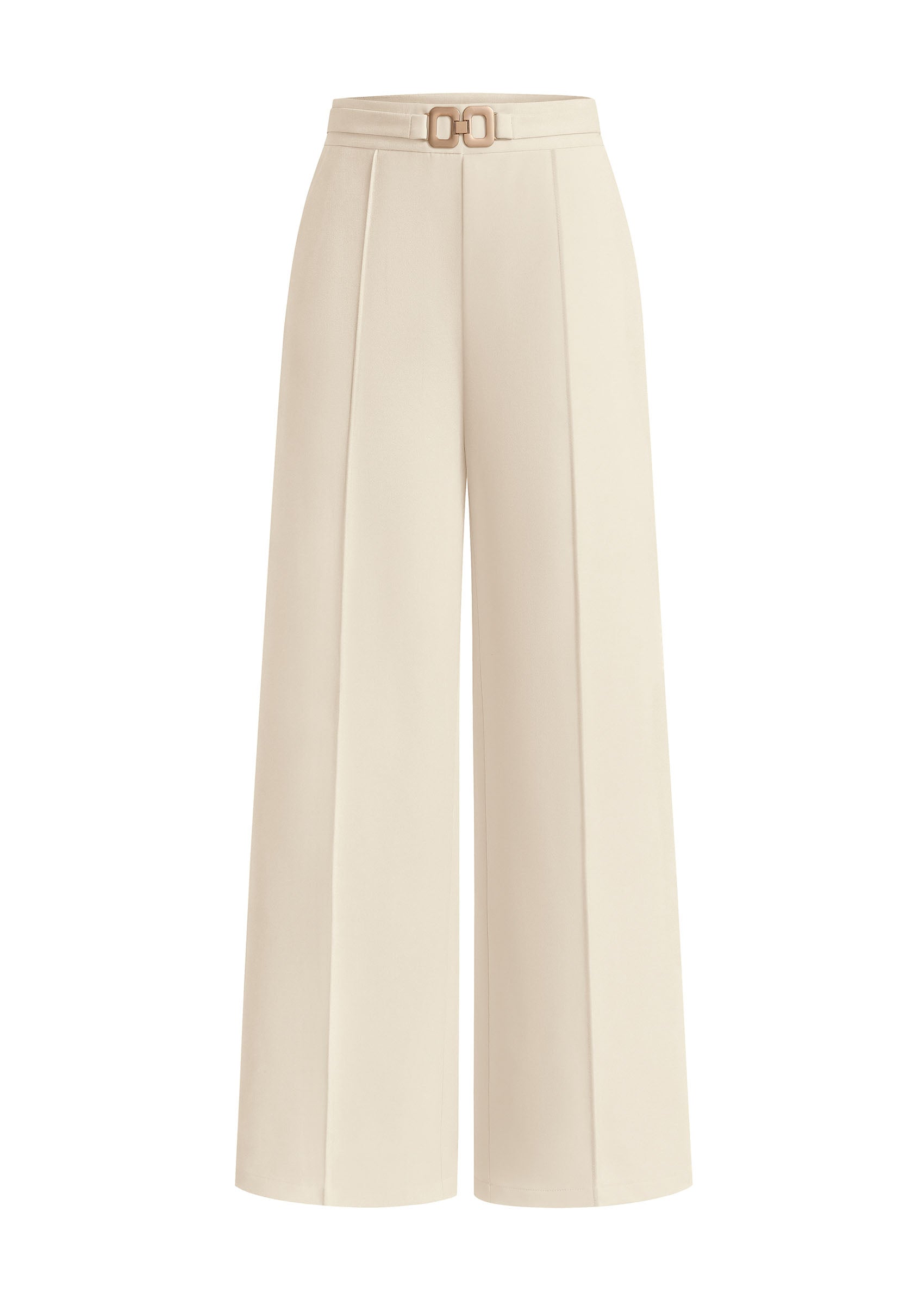 PRETTYGARDEN Women's High Waisted Dressy Casual Pants | Decoration Buckle,Front Seam Trousers with Pockets,Business Casual Outfits,Work Office Slacks,Daily Palazzo Pants All Season