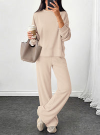 PRETTYGARDEN Womens 2 Piece Outfits Fall Sweatsuits Matching Lounge Sets  | Crewneck Long Sleeve Sweatshirt, Wide Leg Pants Sets with Pockets & Drawstring, Casual Tracksuit, Travel Airport Outfits 2026