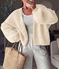 PRETTYGARDEN Women's Fall Cardigan Open Front Chunky Sweaters | Cozy Stretchy Knitwear, Long Sleeve Drop Shoulder, Loose Fit Crochet Jacket, Trendy Holiday Outfits, Warm Winter Clothing