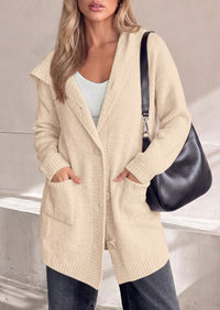 PRETTYGARDEN Women's Long Cardigans Hooded Chunky Sweaters  | Cozy Knit Jacket, Button up, Loose Fit, Pockets, Fall Coats, Trendy Casual, Going Out, Holiday Outfits, Winter Clothing
