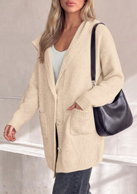 PRETTYGARDEN Women's Long Cardigans Hooded Chunky Sweaters  | Cozy Knit Jacket, Button up, Loose Fit, Pockets, Fall Coats, Trendy Casual, Going Out, Holiday Outfits, Winter Clothing