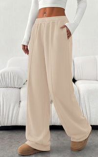 PRETTYGARDEN Fall Womens Sweatpants Baggy Wide Leg Pants with Pockets | Elastic Waist Loose Trousers Pants for Women, Pleated Front Soft Cotton Sweatpants Women, Fashion Outfits,Jogger Sweatpant
