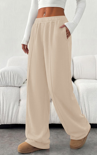 PRETTYGARDEN Fall Womens Sweatpants Baggy Wide Leg Pants with Pockets | Elastic Waist Loose Trousers Pants for Women, Pleated Front Soft Cotton Sweatpants Women, Fashion Outfits,Jogger Sweatpant