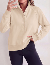 PRETTYGARDEN Women's Fall Trendy Oversized Sweatshirts | Comfy Ribbed Fabric, Raglan Long Sleeve Collared; Button Up Henley Pullover Blouse, Casual Workout Tops, Y2K Fashion Clothing