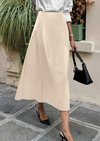 PRETTYGARDEN Womens Faux Leather High Waisted Midi Skirt | Flowy A Line Pleated Skirts, Elegant Swing Flared, Work Business Casual Outfits, Fall Winter Fashion Clothes