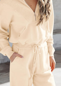 PRETTYGARDEN Women's 2 Piece Sweater Set Pullover Zip Up Sweatshirt Jogger Sweatpants Tracksuit Casual Outfit