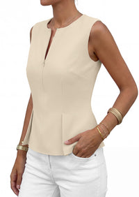 PRETTYGARDEN Women's 2026 Summer Vest Tops Business Casual Going Out Outfits Sleeveless Zip Up Dressy Tank Top Suit Waistcoat PRETTYGARDEN