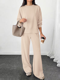 PRETTYGARDEN Womens 2 Piece Outfits Fall Sweatsuits Matching Lounge Sets  | Crewneck Long Sleeve Sweatshirt, Wide Leg Pants Sets with Pockets & Drawstring, Casual Tracksuit, Travel Airport Outfits 2026