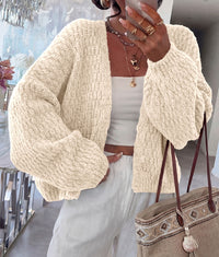 PRETTYGARDEN Women's Fall Cardigan Open Front Chunky Sweaters | Cozy Stretchy Knitwear, Long Sleeve Drop Shoulder, Loose Fit Crochet Jacket, Trendy Holiday Outfits, Warm Winter Clothing