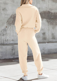 PRETTYGARDEN Women's 2 Piece Sweater Set Pullover Zip Up Sweatshirt Jogger Sweatpants Tracksuit Casual Outfit