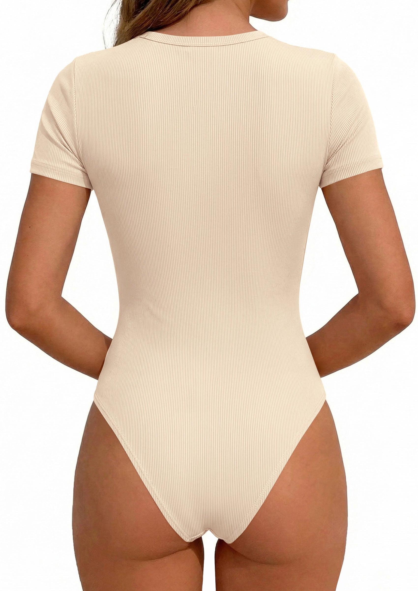 PRETTYGARDEN Body Suits for Womens Summer Tops 2026 Casual Short Sleeve Ribbed Fitted Basic Tee Shirts Spring Fashion Clothes PRETTYGARDEN