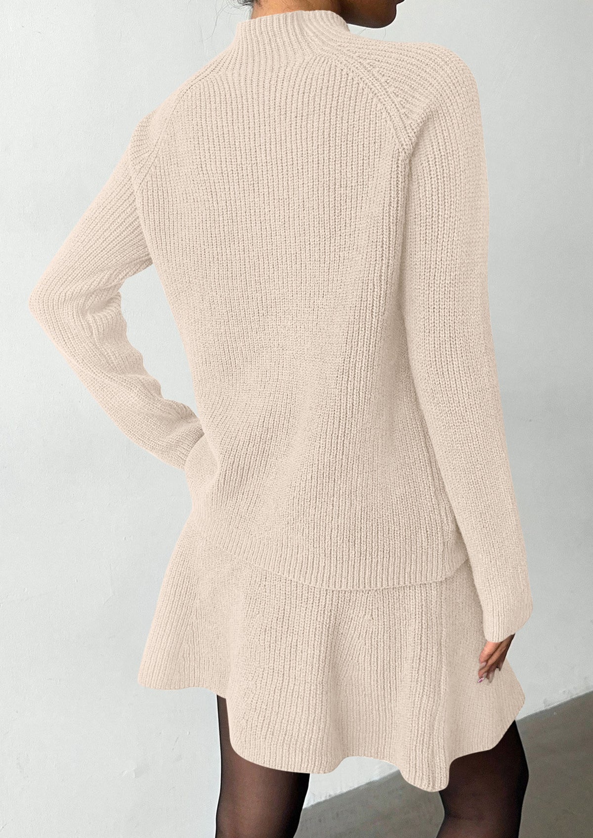 PRETTYGARDEN Women's Fall 2 Piece Outfits Matching Sweater Skirt Sets  Cozy Ribbed Knit, Raglan Long Sleeve, Crewneck Pullover, Elastic Waist A Line, Mini Short Skirts, Holiday Winter Clothing