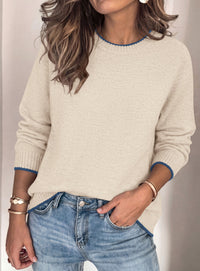 PRETTYGARDEN Womens Crewneck Fall Sweaters Pullover Tops | Soft Stretchy Knit,Reglan Long Sleeve,Ribbed Cuffs,Color Block,Casual Daily Outfits,Office Work Clothes,Winter Layering Wear
